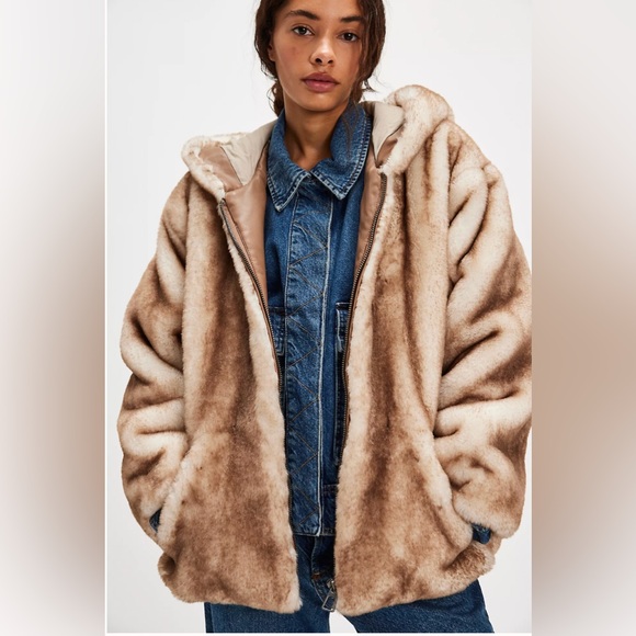 Free People Hannah Hooded Fur Coat - XL - Picture 9 of 12